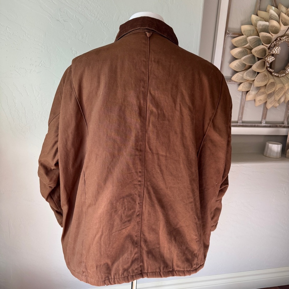 GUC Key Jackets Men's Brown Work Jacket Pockets Quilted Lining Cuffs Size 2XL - Picture 4 of 10
